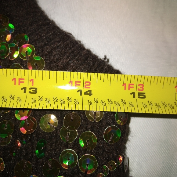 Vintage Hollister Brown Sequined Racerback Knit Vest Small - Picture 7 of 8